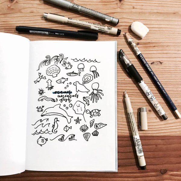 Милые рисунки для срисовки в скетчбук