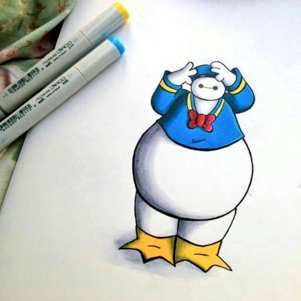 Персонажи Дисней маркерами