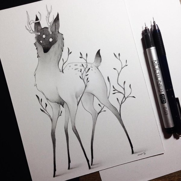 Красивый скетч животные