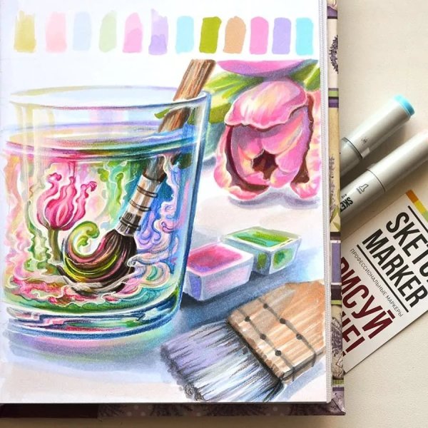 Рисунки для скетчбука лёгкие еда