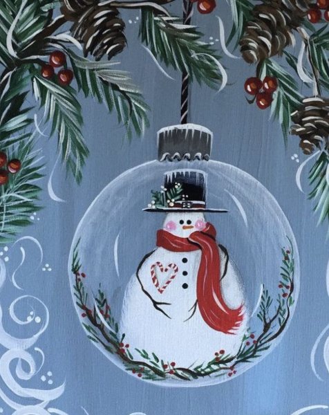 Новогодний пейзаж акварелью