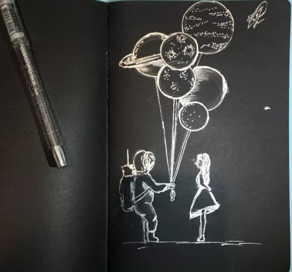 Идеи для рисунков на чёрной бумаге