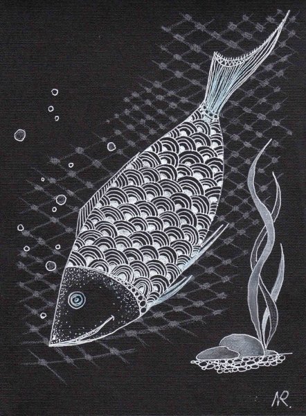 Граттаж рыбка