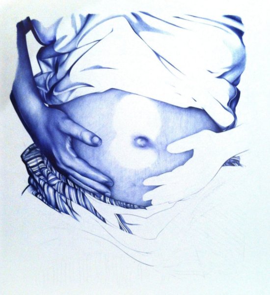 Рисунки синей ручкой