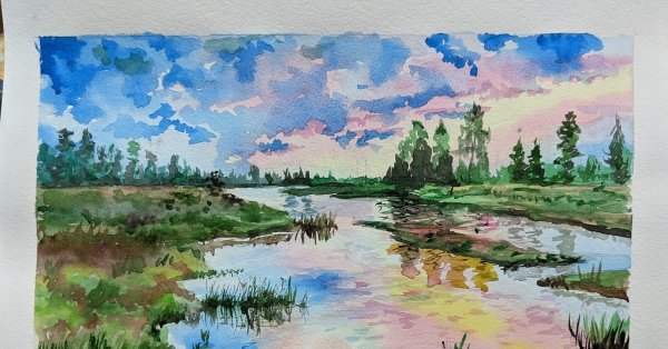 Правополушарная живопись горы