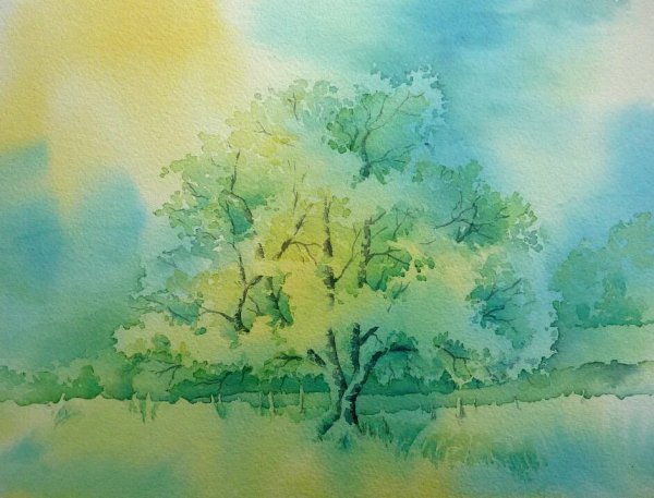 Зарисовки пейзажа акварелью