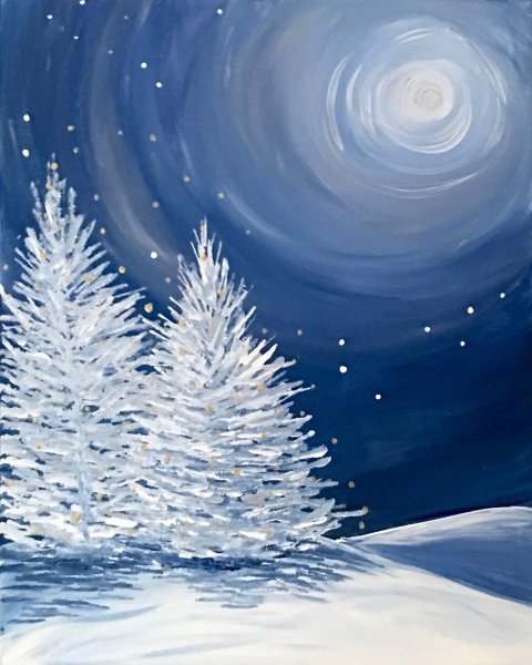 Пейзаж на ватмане