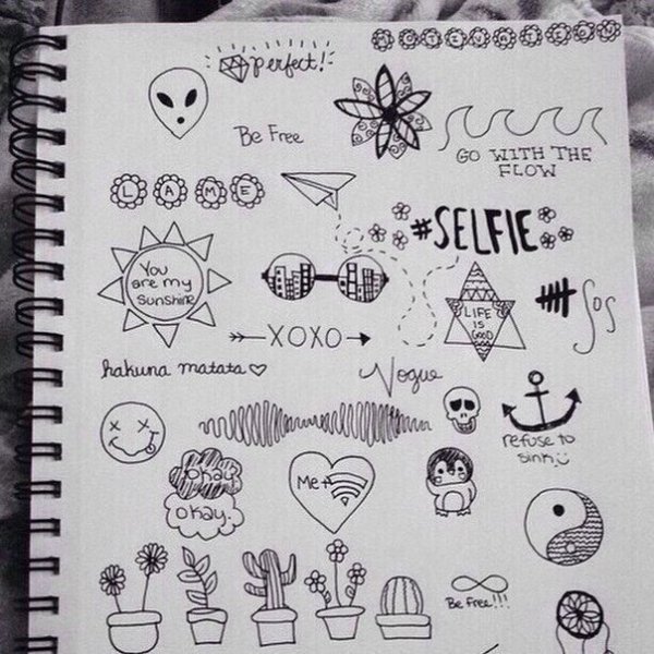 Простые и милые рисунки для скетчбука
