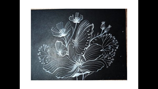 Чёрная бумага для рисования палочкой