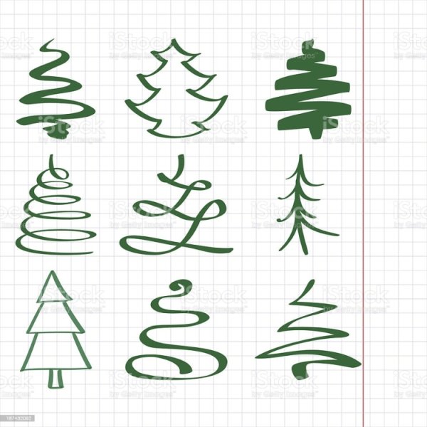 Елка рисование одной линии