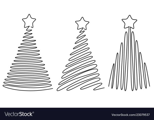 Елочка одной линией