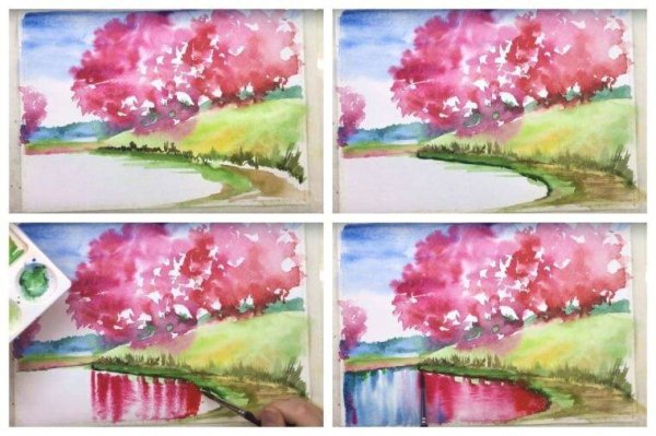 Рисование акварельными красками