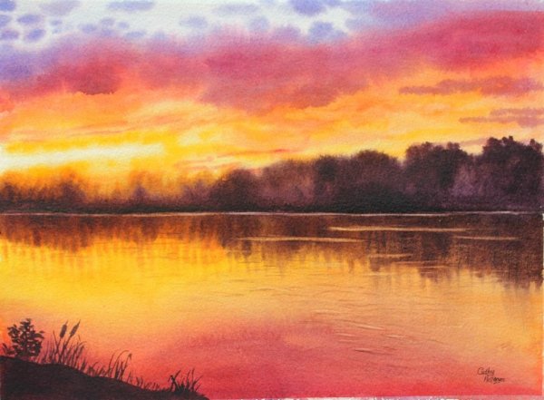 Veneta Docheva акварель Sunset