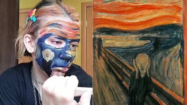 Рисунки обычной акварелью на лице