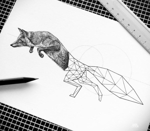 Лиса геометрия эскиз