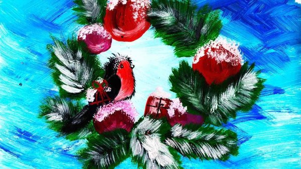 Нетрадиционное рисование Снеговик