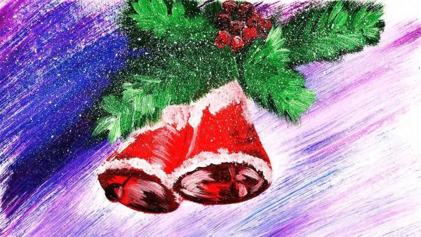 Новогодние рисунки красками