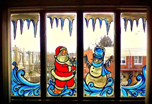 Новогодняя роспись окон