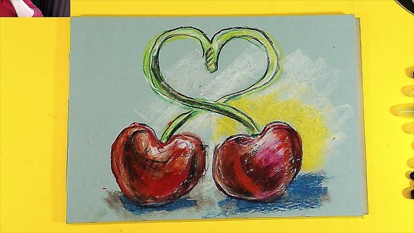 Цветные рисунки красками на альбомном листе