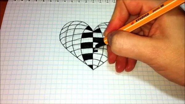 Объемный квадрат по клеткам