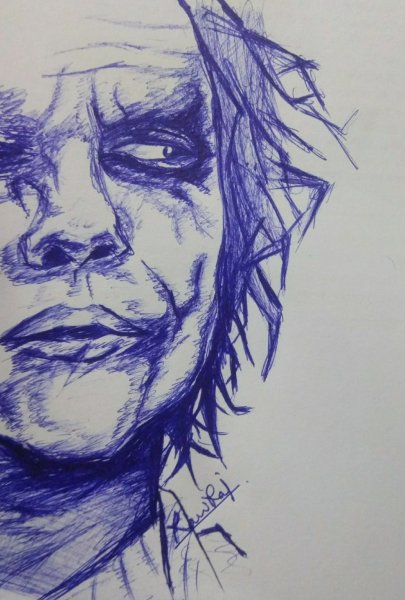 Джокер черной ручкой