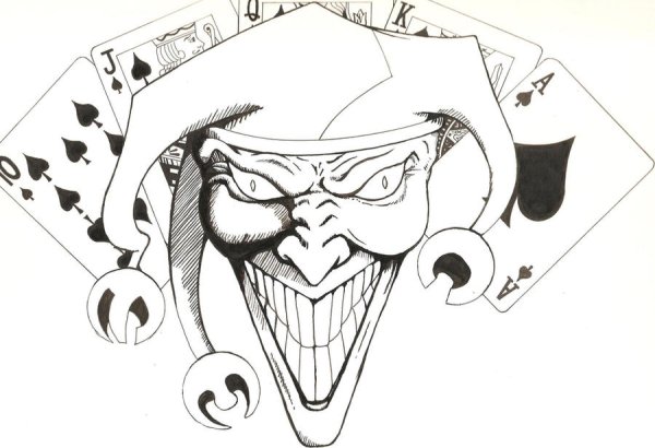 Джокер рисунок карандашом