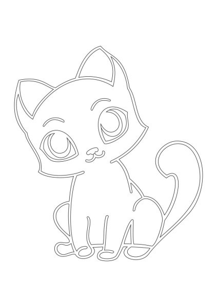 Трафарет котенка для рисования
