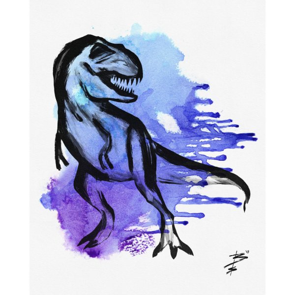 Динозавр гуашью