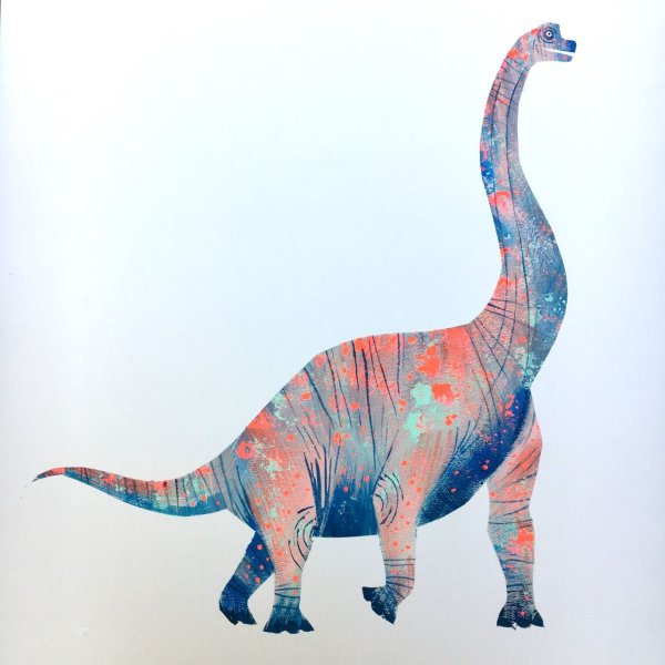 Динозавр красками