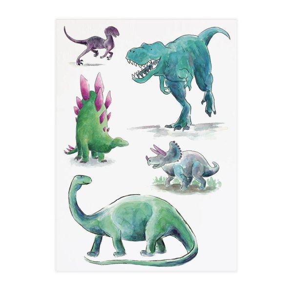 Динозавр рисунок акварель