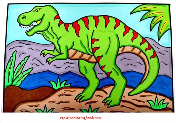 Рисование динозавров с детьми красками