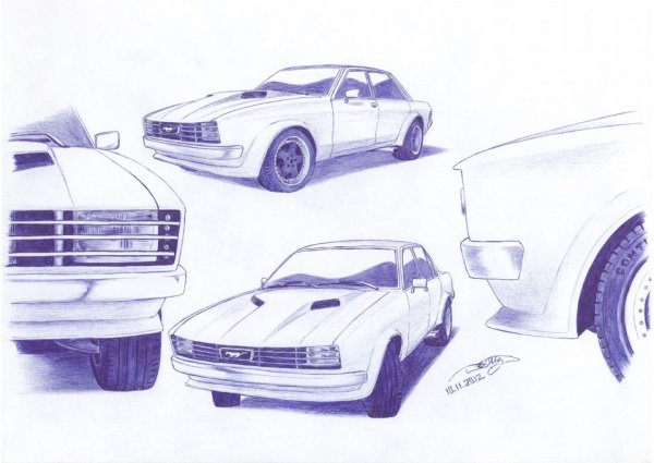 Рисунок автомобиля ручкой