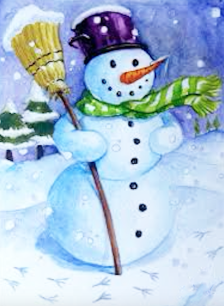 Снеговик рисунок
