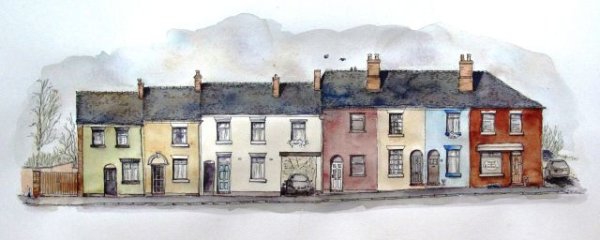 Дома гуашью