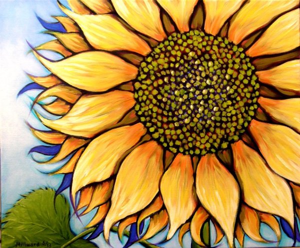 Рисование подсолнуха поэтапно акварелью