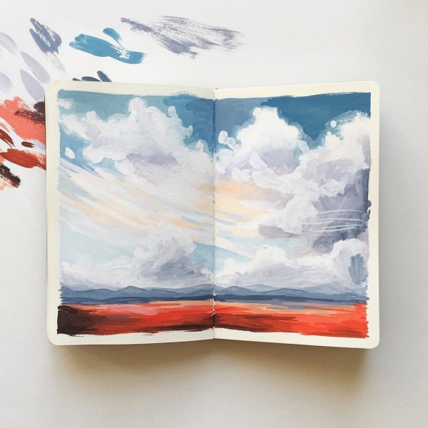Скетчбук гуашью