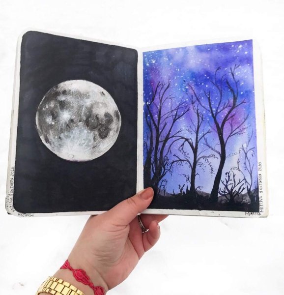 Пейзажи акварелью в скетчбуке