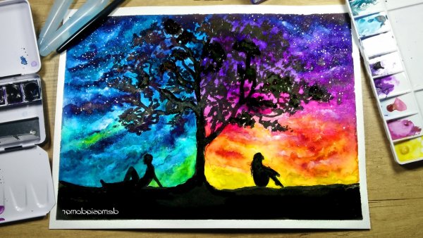 Рисунки красками для начинающих