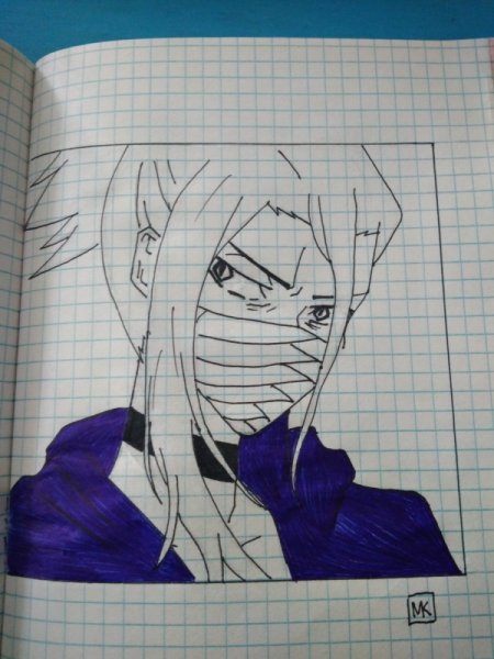 Аниме зарисовки в тетради