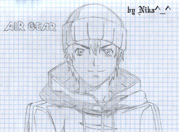 Рисунки аниме на листе в клетку