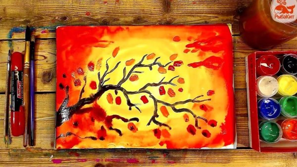 Рисунки красками для начинающих