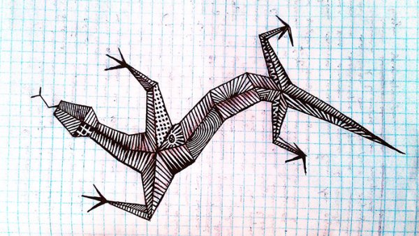 Рисунки по клеточкам чёрной ручкой