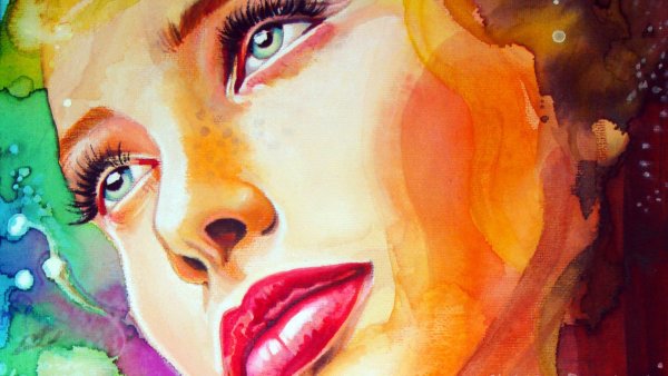 Портрет девушки акварелью для начинающих