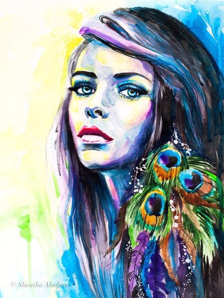 Анастасия Кустова портреты акварелью