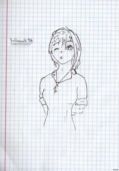 Рисунки девушек ручкой для начинающих