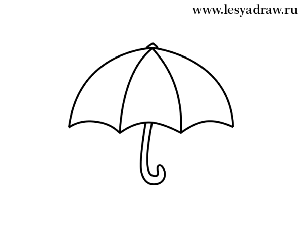 Поэтапное рисование зонтика для детей