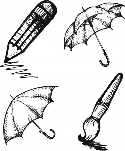 Зонтик карандашом