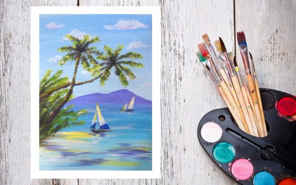 Закат красками