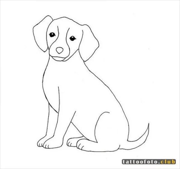 Такса сбоку рисунок