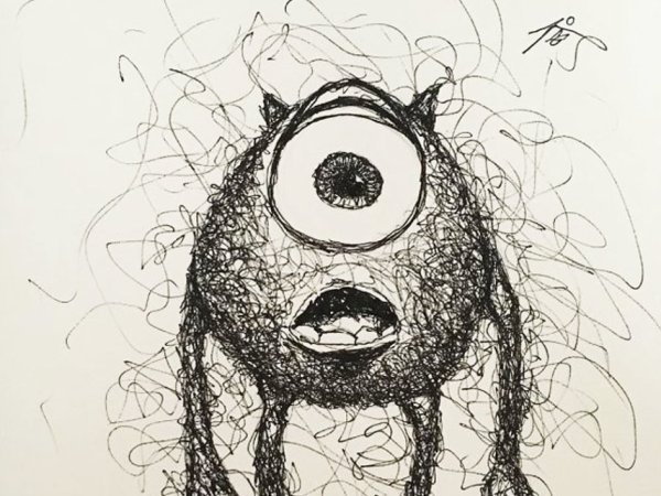 Рисунки ручкой в тетради